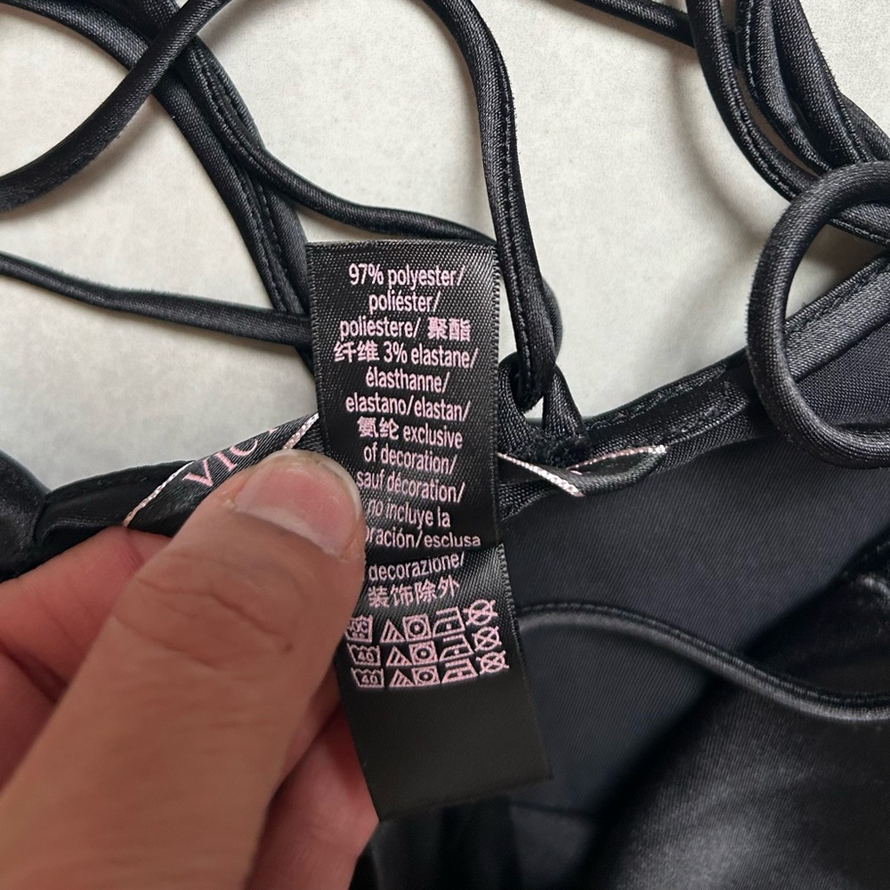 Victorias Secret Black Maxi Slip Dress Satin - Picture 6 of 8